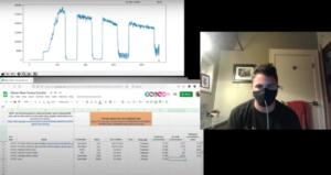 Screenshot of mask test YouTube video